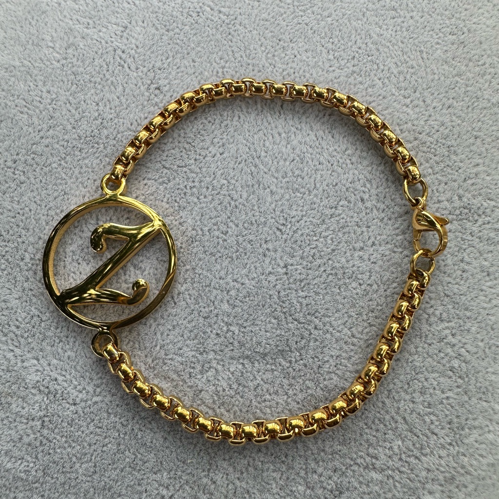 New Stainless Steel Gold Initial Z Bracelet 20$